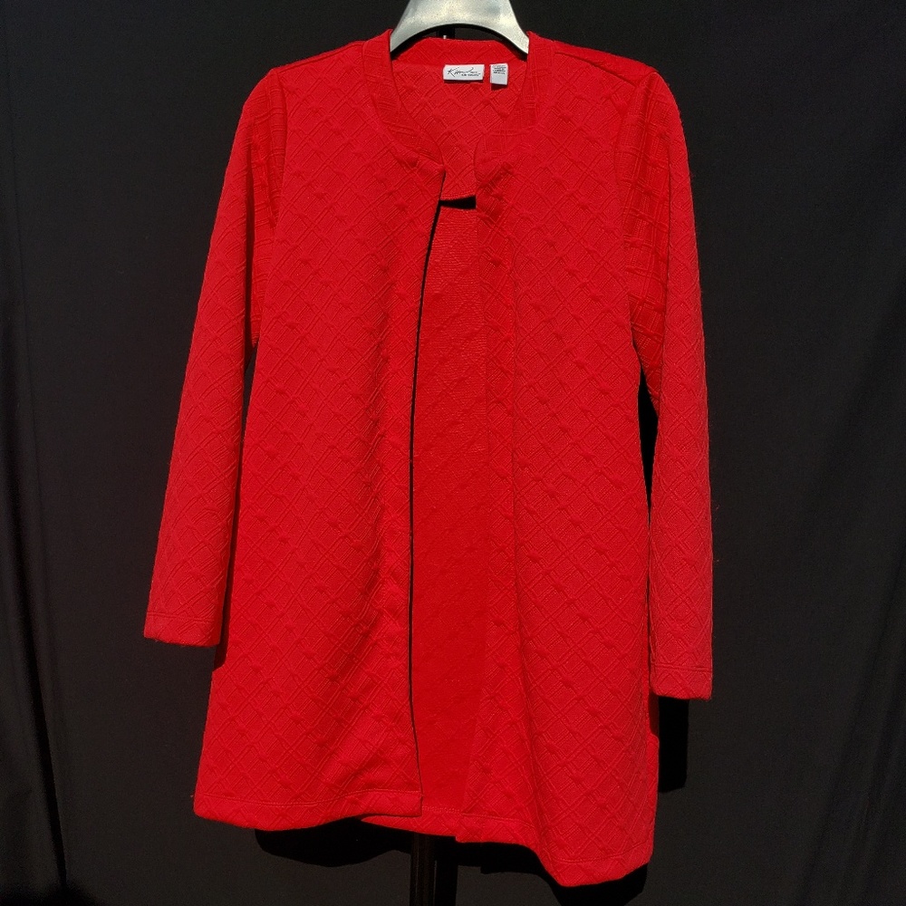 Red Quilted-esque Light Jacket - L